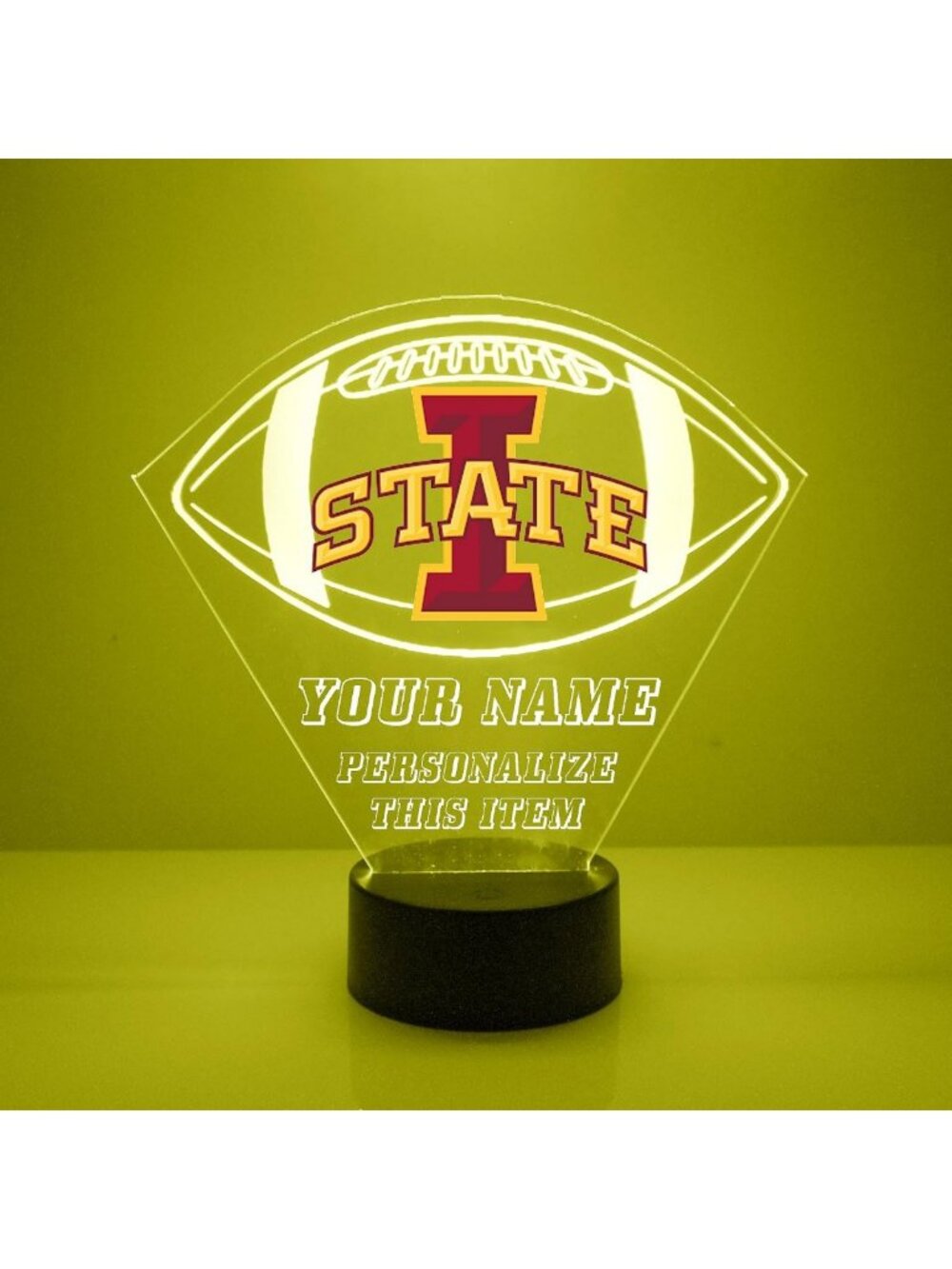 Custom Iowa State Cyclones LED Night Light Lamp with Remote - Personalized